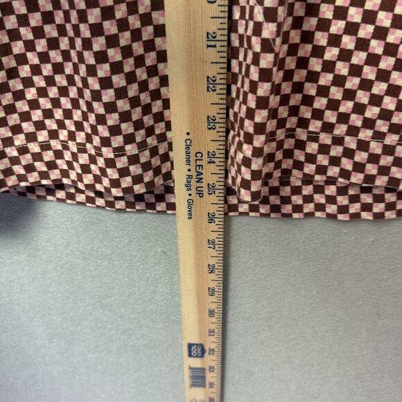 Levi's Womens Mini Dress Square Neck Cotton Pink Checkered Casual Size L - Picture 12 of 13